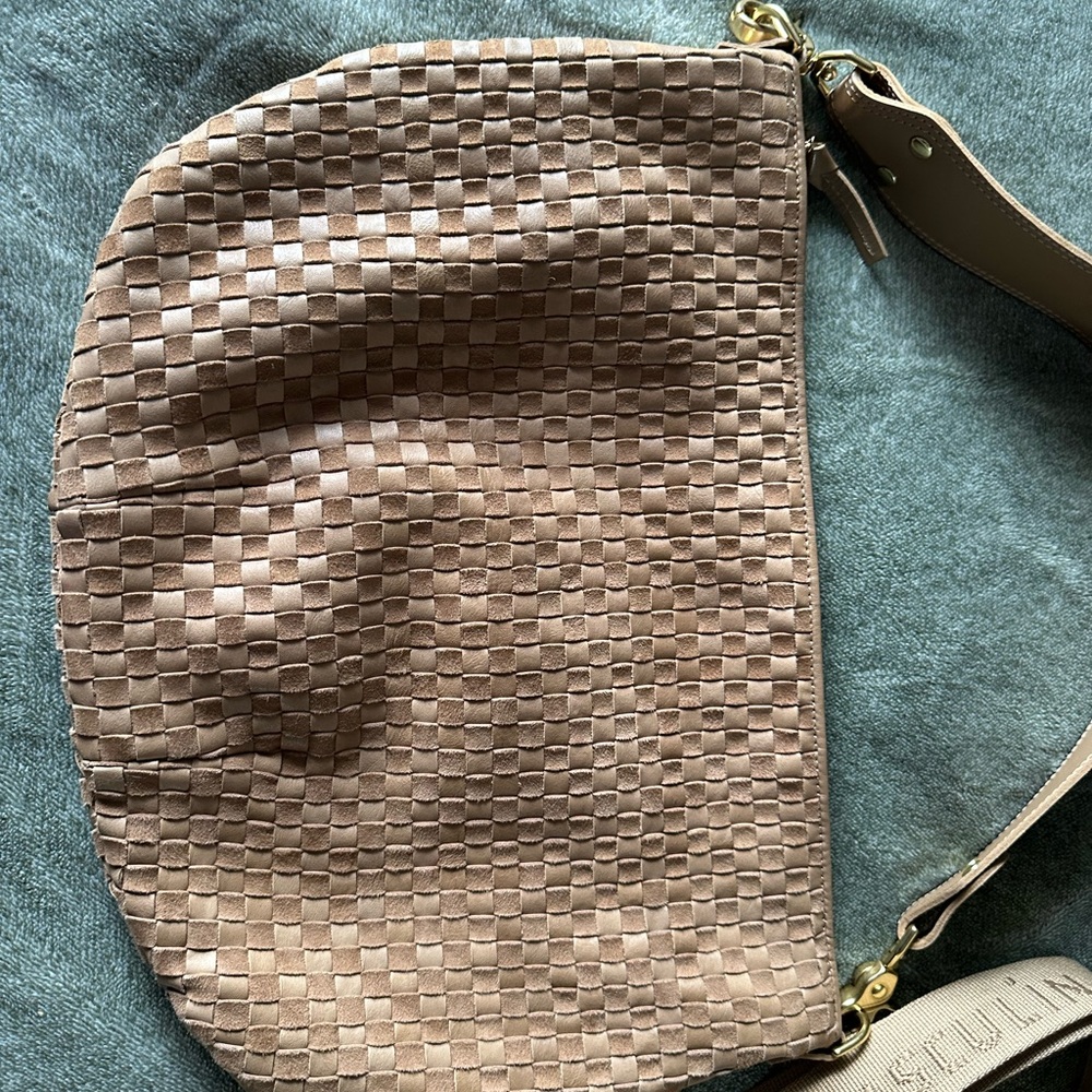 Clare V. Crossbody Bag- clay and suede Moyen Messenger